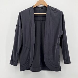 Bench Active Women Gray Cardigan Activewear Small Open Front Pockets Long Sleeve